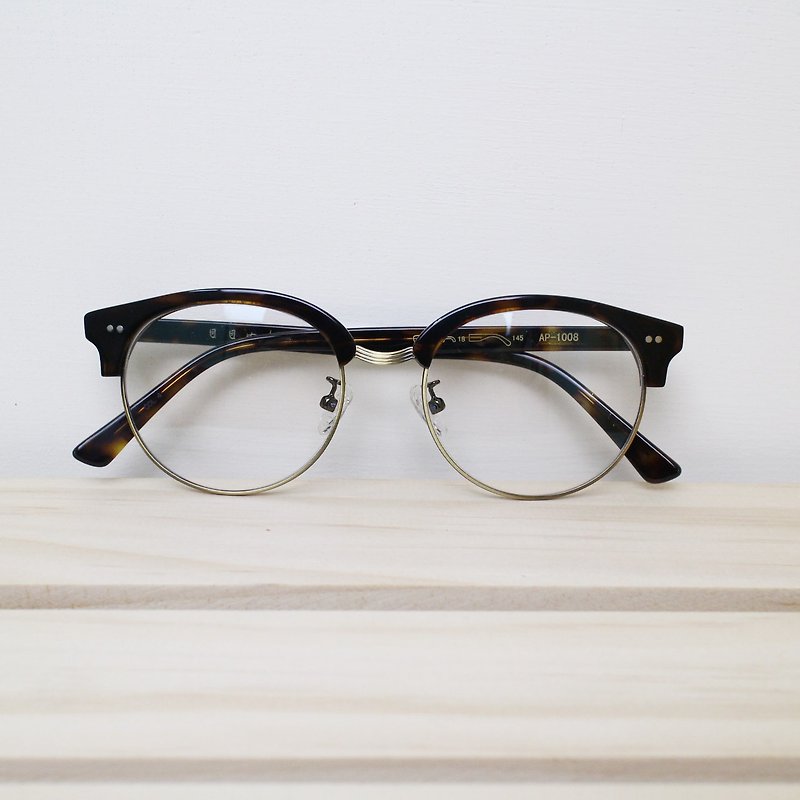 復古歐美眉框 玳瑁金框鏡框 眼鏡 27g - กรอบแว่นตา - พลาสติก สีนำ้ตาล