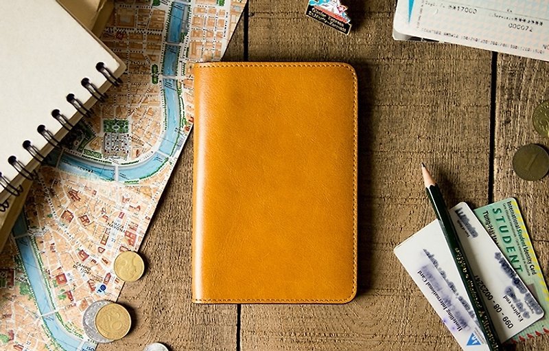 Alto Passport Holder Passport Holder - Caramel Brown (Can be purchased with Lei carving) - Passport Holders & Cases - Genuine Leather Orange