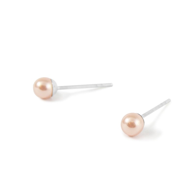 Bibi Fun Strictly Selected Series-Small Pearl Ear Pins/Pink (Free Shipping by Mail) - ต่างหู - เครื่องเพชรพลอย 