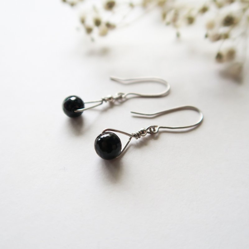 925 sterling silver black onyx earrings - Earrings & Clip-ons - Sterling Silver Black
