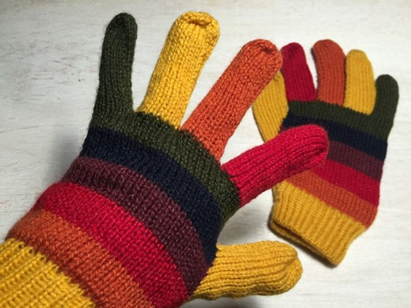 Gloves happy rainbow - yellow thumb - Gloves & Mittens - Other Materials Yellow
