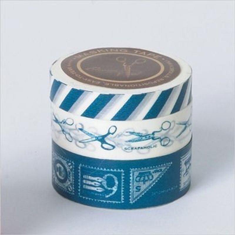 Marks Masking Tape MT和紙膠帶 書信款-藍色(SCH-MKT3-BL) - มาสกิ้งเทป - กระดาษ สีน้ำเงิน