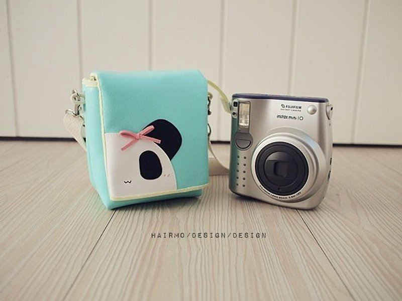 hairmo. Panda sister dorsal cortex Polaroid camera bag zipper section - Fagus (mini series) - Camera Bags & Camera Cases - Genuine Leather Blue