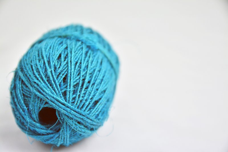 Hemp twine-Turquoise-fair trade - เย็บปัก/ถักทอ/ใยขนแกะ - ผ้าฝ้าย/ผ้าลินิน สีน้ำเงิน