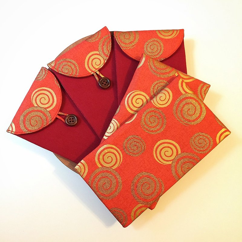 Fabric Red Envelope  (1 set of 2 pieces) / Lunar New Year / Birthday / Weddings / Hong Bao - กระเป๋าสตางค์ - วัสดุอื่นๆ สีแดง