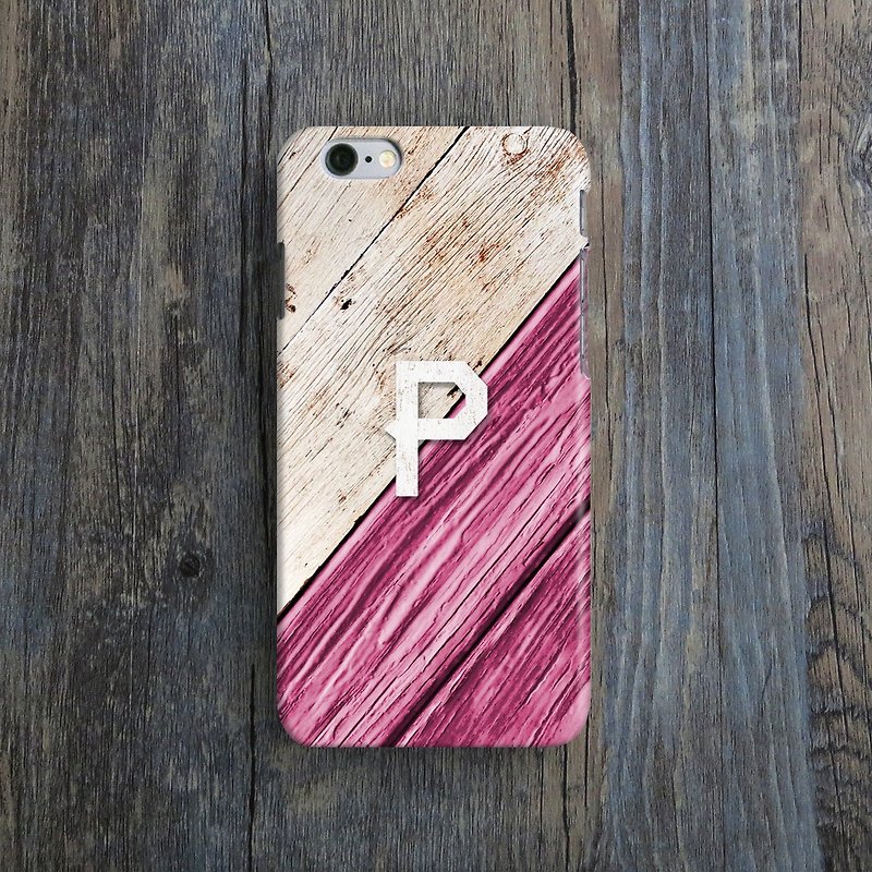 Personalized, Letter, Wood Print, - Designer iPhone Case. Pattern iPhone Case. - Phone Cases - Plastic Pink