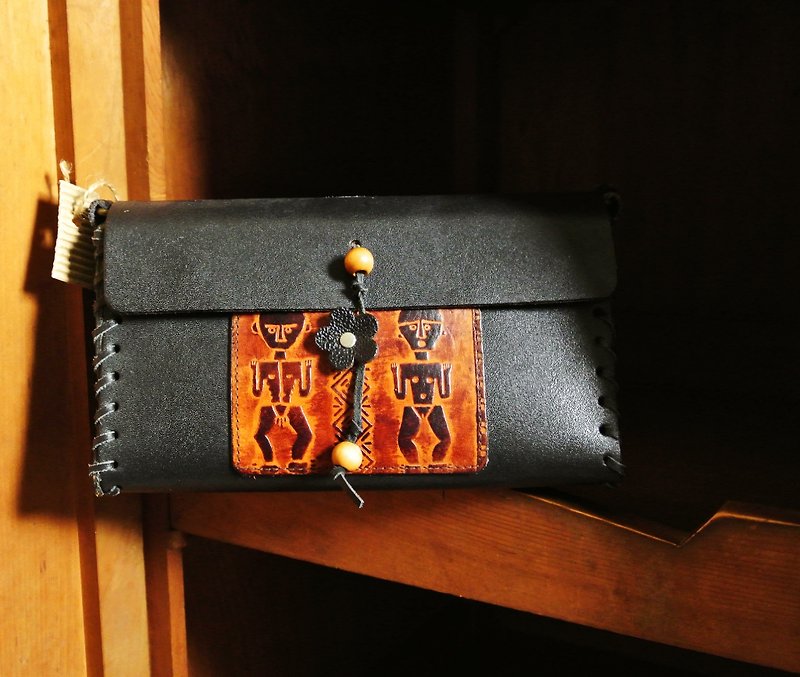 【T-C 】Side backpack leather vintage camera bag - กระเป๋าแมสเซนเจอร์ - หนังแท้ 