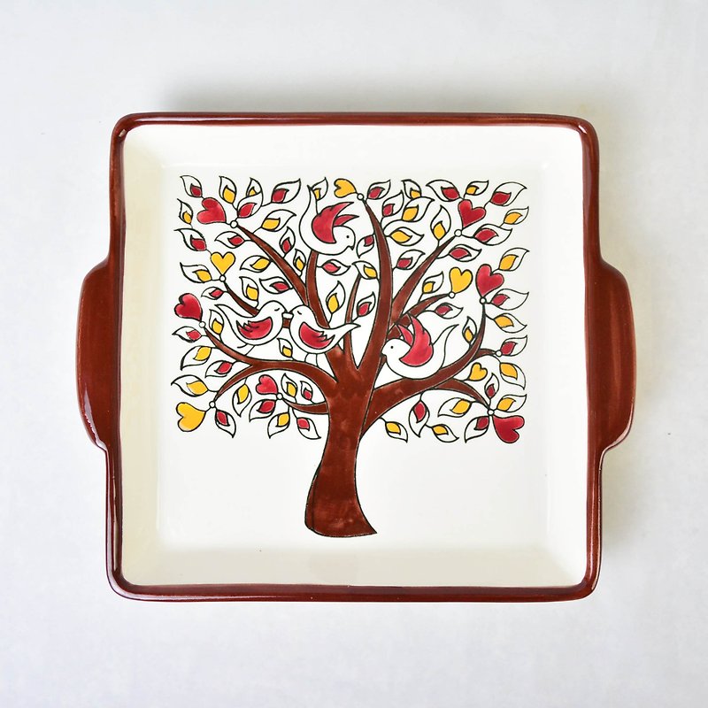 The tree of life side of the trailer _ red _ fair trade - Pottery & Ceramics - Other Materials White