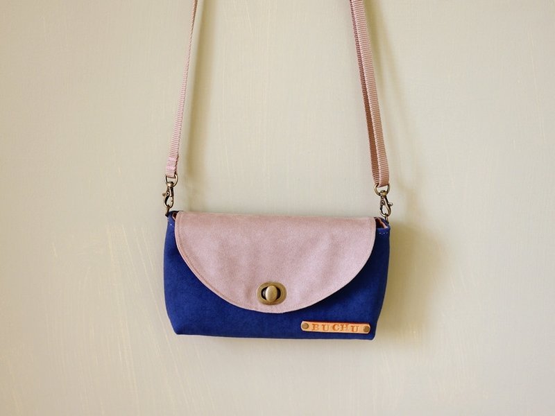 /秋冬款/ [小旅行] 帆布/麂皮 三層式隨身包 -托爾斯泰的墨水藍 - 側背包/斜背包 - 其他材質 藍色