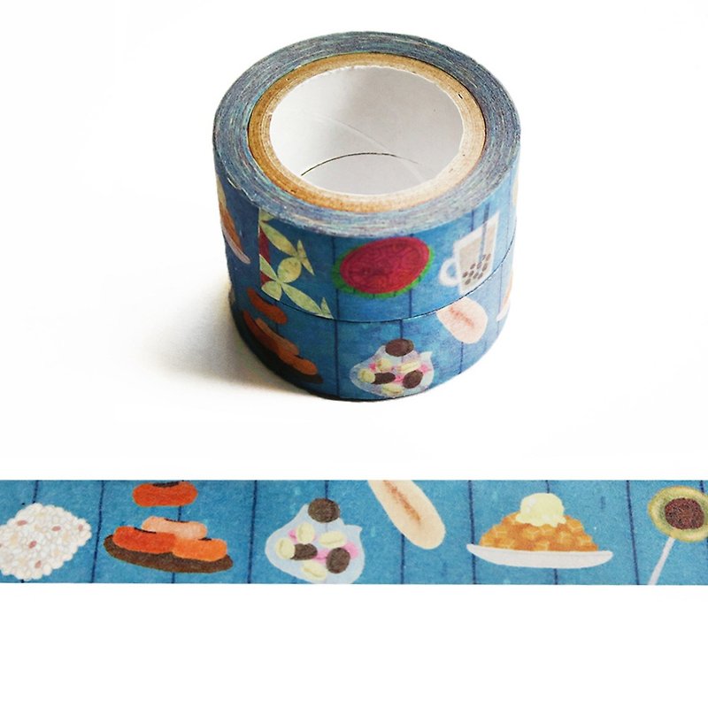 Washi Tape: Snack Shop Series Desktop Nostalgic Snack Cabinet - Washi Tape - Paper Blue