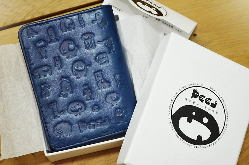 【Peej】Compact Leather Wallet / Blue - กระเป๋าสตางค์ - หนังแท้ สีน้ำเงิน