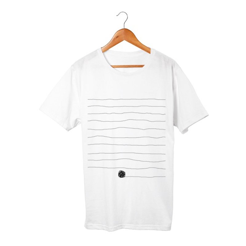 Yarn T-shirt - เสื้อฮู้ด - ผ้าฝ้าย/ผ้าลินิน ขาว