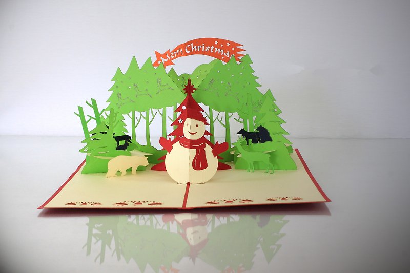 3D Snowman Pop-up Card - Cards & Postcards - Paper Red