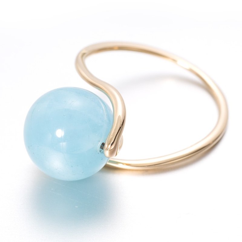 14k Aquamarine Wedding Ring, Aquamarine Engagement Ring, March Birthstone Ring - General Rings - Precious Metals Blue