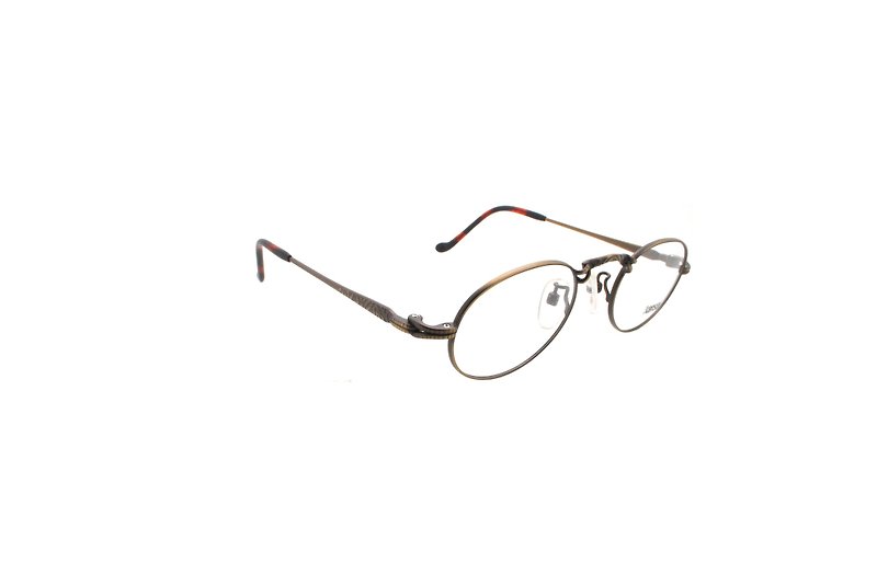 可加購平光/度數鏡片 Kansai Yamamoto KY077E OB4 古董古銅眼鏡 - 眼鏡/眼鏡框 - 其他金屬 咖啡色
