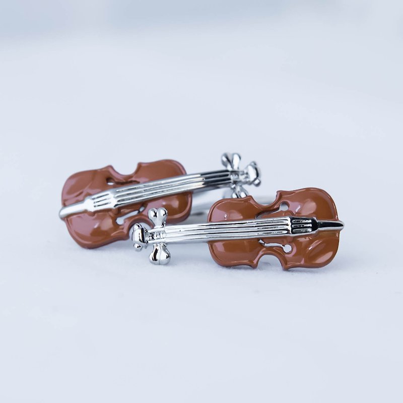 小提琴彩色袖扣 - 袖扣 - 其他金屬 