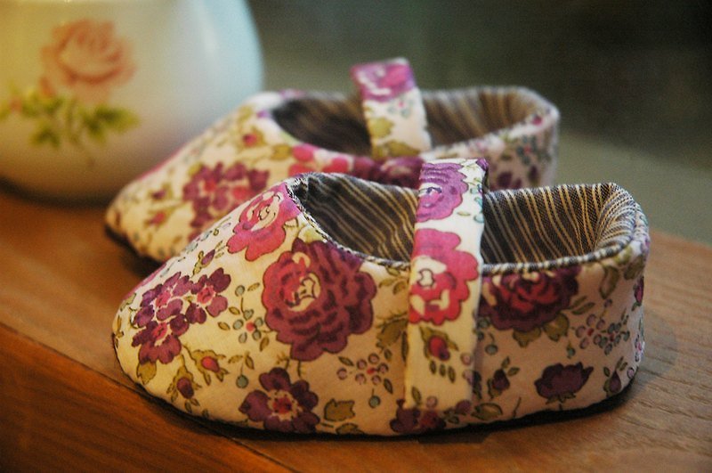 Purple floral baby shoes - Baby Shoes - Other Materials Purple
