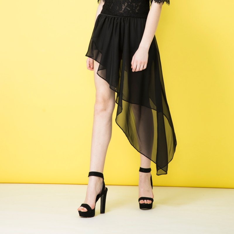 [DEF.IT] black veil waves around not lined R2034-88 - Skirts - Other Materials Black