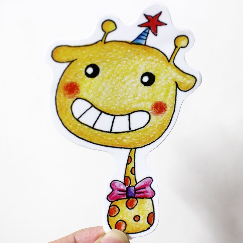 Waterproof sticker (large)_giraffe gift - สติกเกอร์ - วัสดุกันนำ้ 