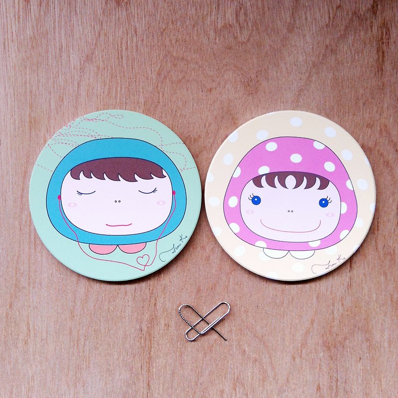 Valentine's Day special gift ~ la petite mumu by fion ko Valentine coaster set (limited time) - Coasters - Other Materials Yellow