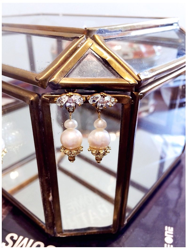 Minertés+New Classical Stone Earrings+ - Earrings & Clip-ons - Pearl White