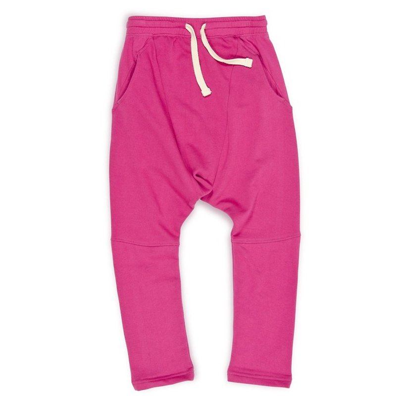 【瑞典童裝】高磅數有機棉哈倫褲2歲至12歲 - 男/女童長褲/短褲 - 棉．麻 紅色