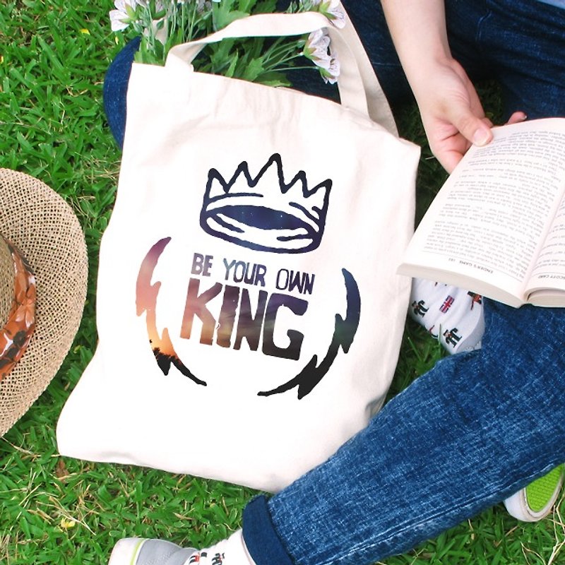 Be your own king Straight canvas bag - Clutch Bags - Cotton & Hemp 