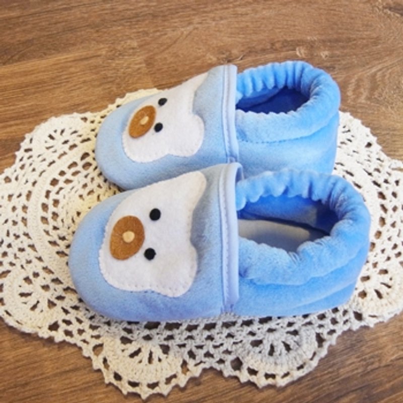 baby毛毛鞋-可愛熊熊 - 嬰兒鞋 - 其他材質 藍色
