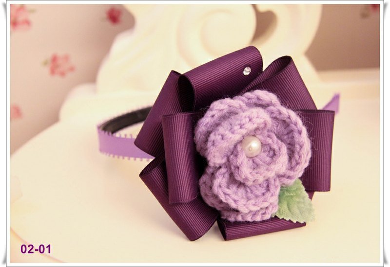 Purple headband braid Patterns - ผ้ากันเปื้อน - วัสดุอื่นๆ 