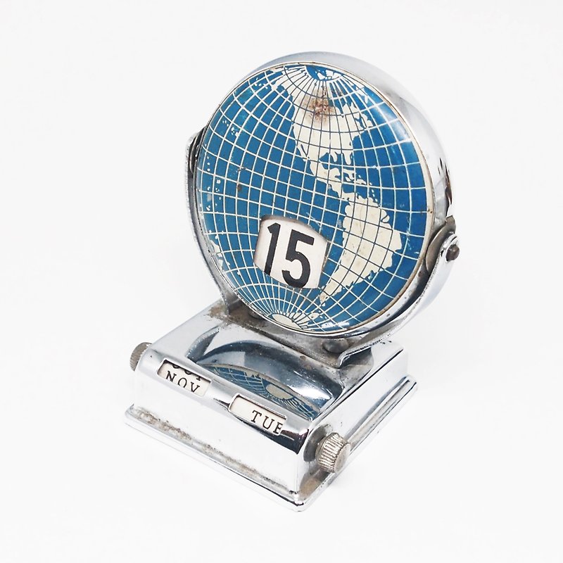 Japanese made metal globe page calendar in the 1980s - Other - Other Materials Silver