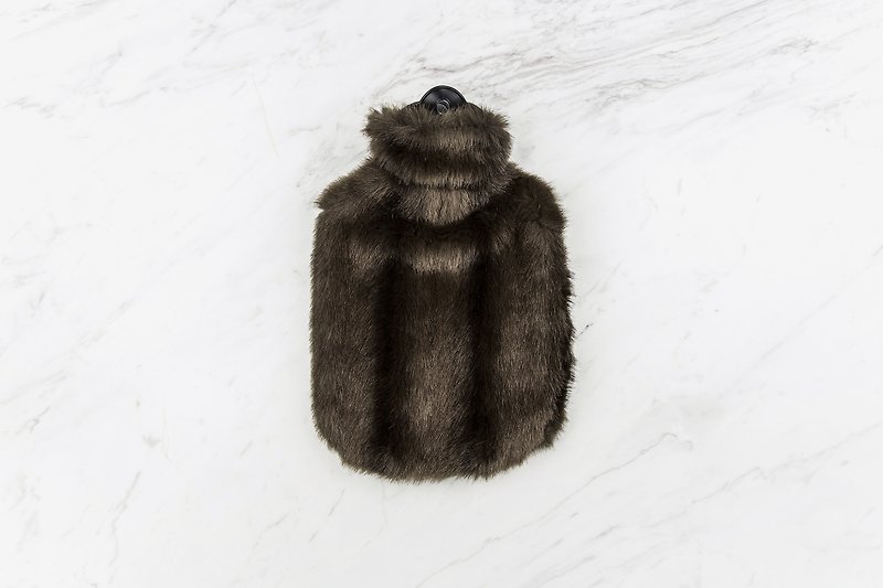 KATRIN LEUZE Faux Fur Hot and Cold Water Bottle-Dark Coffee - Other - Other Materials Brown