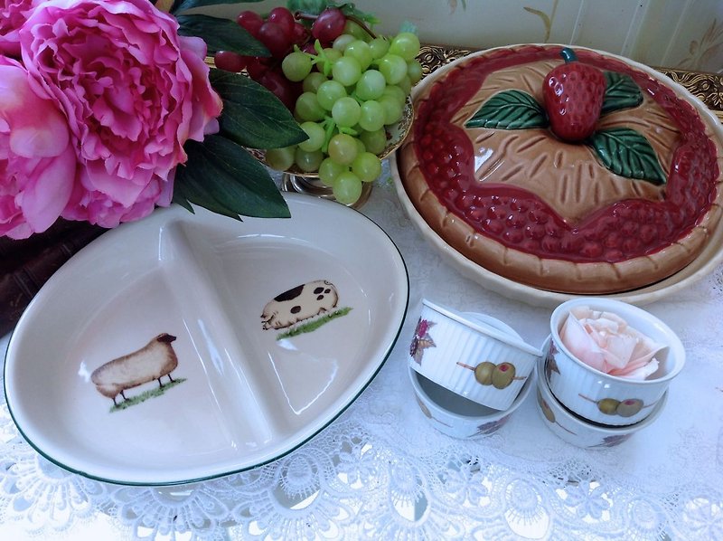 ♥ ♥ Annie mad British antiquities, ceramics grilled roasted cup microwavable bowl, can be oven, you can use the dishwasher ~ gifts for personal use - Small Plates & Saucers - Other Materials Multicolor