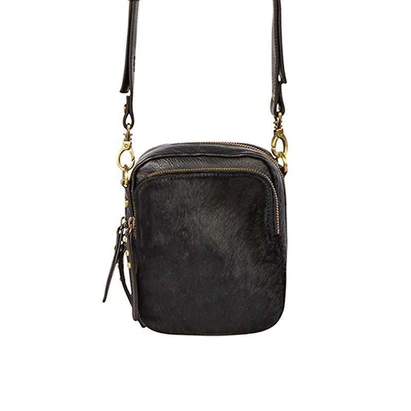 LAW OF THE WILD Side Backpack_Balck / Black - Messenger Bags & Sling Bags - Genuine Leather Black