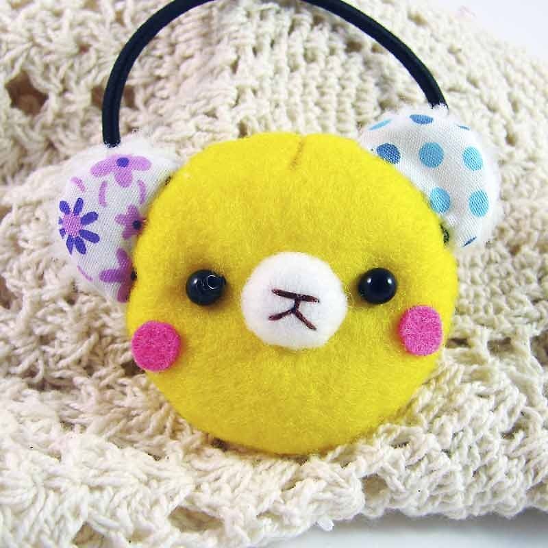 Cheerful. Bear Hair Bundle/Hairpin/Hair Accessories_Yellow - Hair Accessories - Other Materials Yellow
