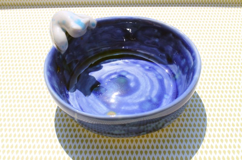 Cat empty bowl - Star - จานเล็ก - วัสดุอื่นๆ สีน้ำเงิน