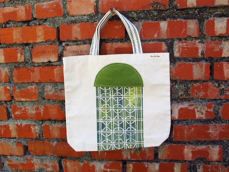 【zhizhizhi】手提包 - 老屋系列 - 萬字鐵窗 - 手提包/手提袋 - 其他材質 綠色
