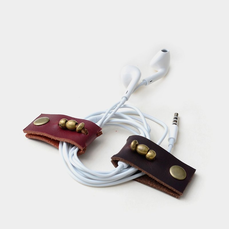 【Brass Ear】 Earphone Case / Collector Pure Brass Made Leather Leather - Headphones & Earbuds Storage - Genuine Leather Brown