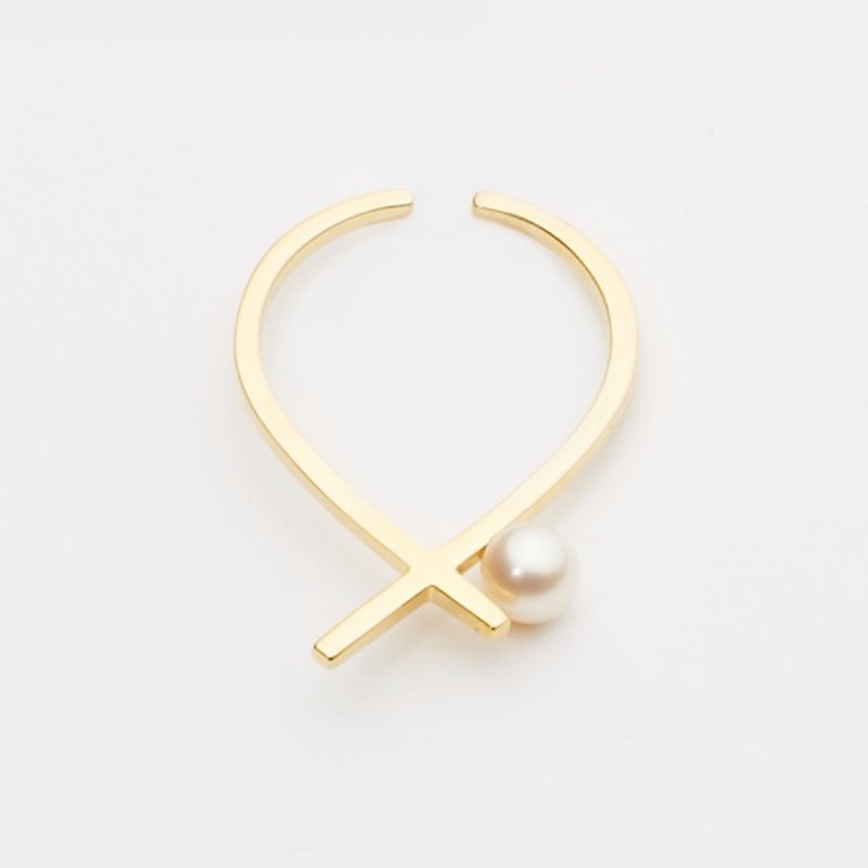 細膩優雅 / Anya earring 單支 - 耳環/耳夾 - 其他金屬 金色