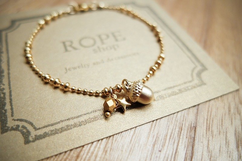 Acorn ROPEshop the [small] bracelet. Sunshine Gold - สร้อยข้อมือ - โลหะ สีทอง