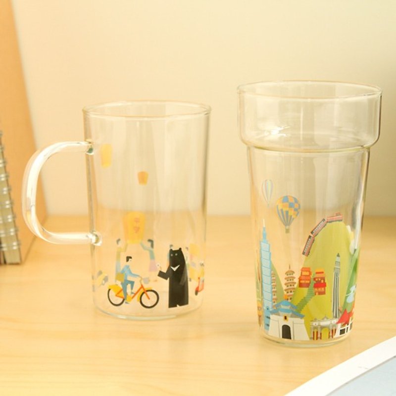 旅行世界杯-耐熱玻璃杯組 台灣 - 咖啡杯 - 玻璃 白色