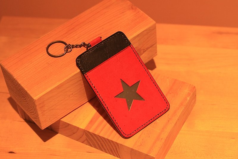 Handstitch - Star Red card sets - ID & Badge Holders - Genuine Leather Red