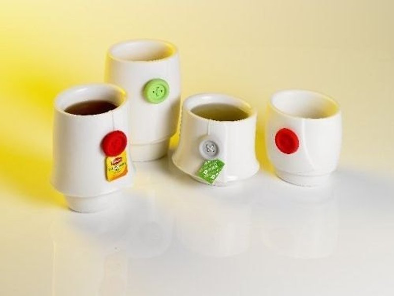 kedo Tea-Code Cup 茶扣大杯雙入特惠組 創意茶杯 - 茶壺/茶杯/茶具 - 陶 白色