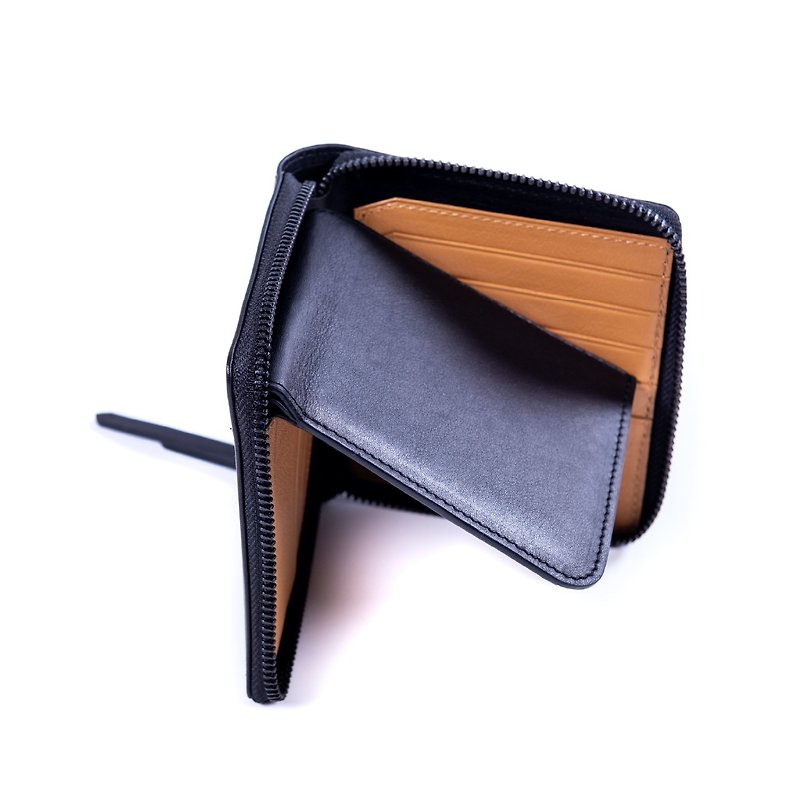7-card short zipper clip can be pressed, optional color - Wallets - Genuine Leather Multicolor