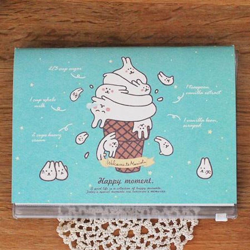 古典的なバニラアイスクリーム餅ウサギのサブセクション（接続されたストレージ·スリップケース） -  *森シュウ*思い出コレクションスタブ - ノート・手帳 - 紙 多色