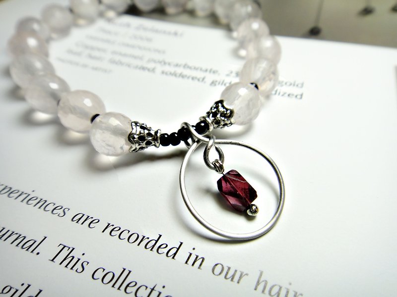 ◎ crystal bracelet Hibiscus x stainless steel bracelets Pomegranate fall - สร้อยข้อมือ - วัสดุอื่นๆ 