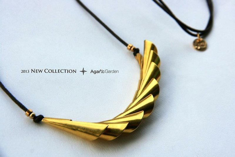 ◣ ◢ geometry wings necklace - สร้อยคอ - โลหะ 