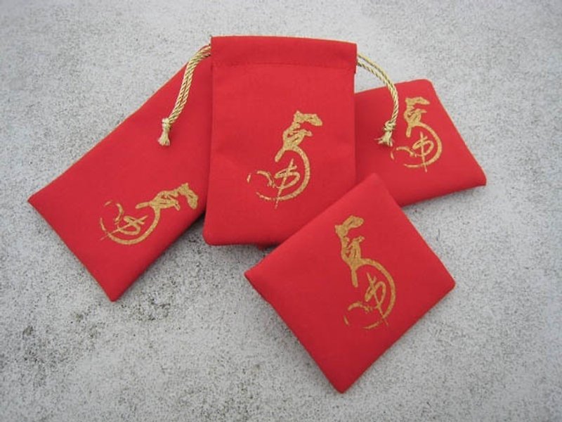 Design models red cotton bag / cell phone bag / documents bag / purse / pouch / red - Chinese New Year - Other Materials Red