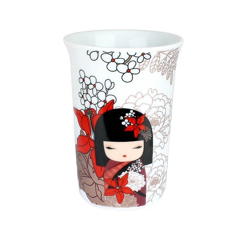 Green Tea Cup 2 Enrolled - Nobuko Believe in Power [Kimmidoll Cups] - Teapots & Teacups - Other Materials Red