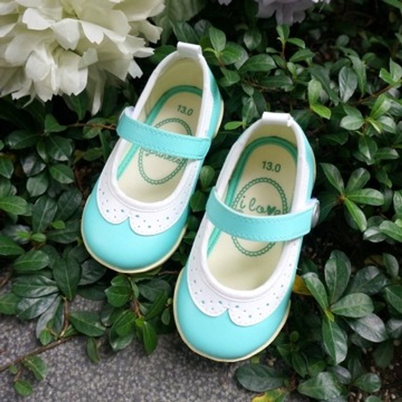 Tiffany Mint Green Collar Doll Shoes (zero code specials only accept returns) - รองเท้าเด็ก - วัสดุอื่นๆ 