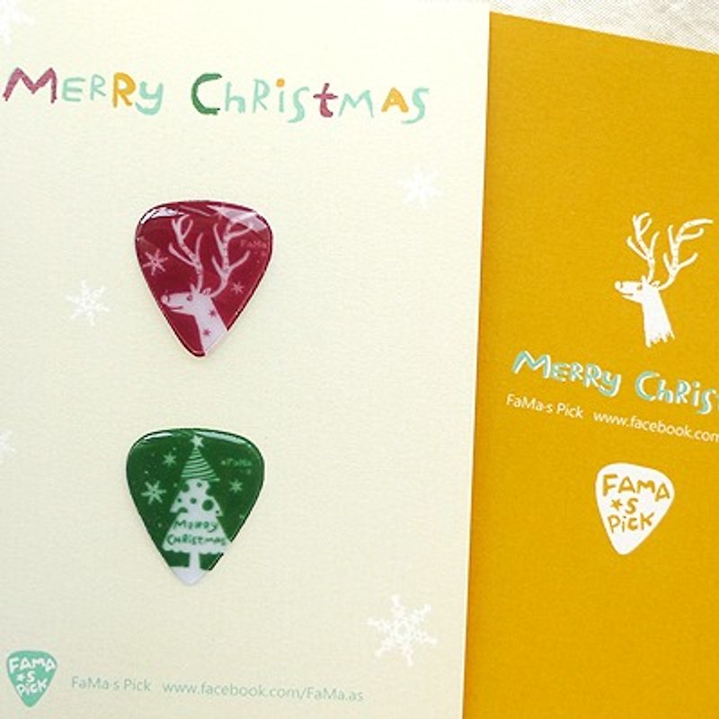 ★★2014限量聖誕節★★FaMa‧s Pick吉他彈片-麋鹿+耶誕樹套組 - Cards & Postcards - Paper Red